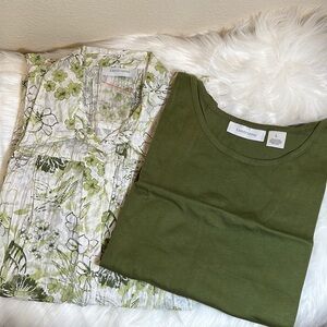 NWOT Tantrums Twin Set Tank Top and Button Down Shirt